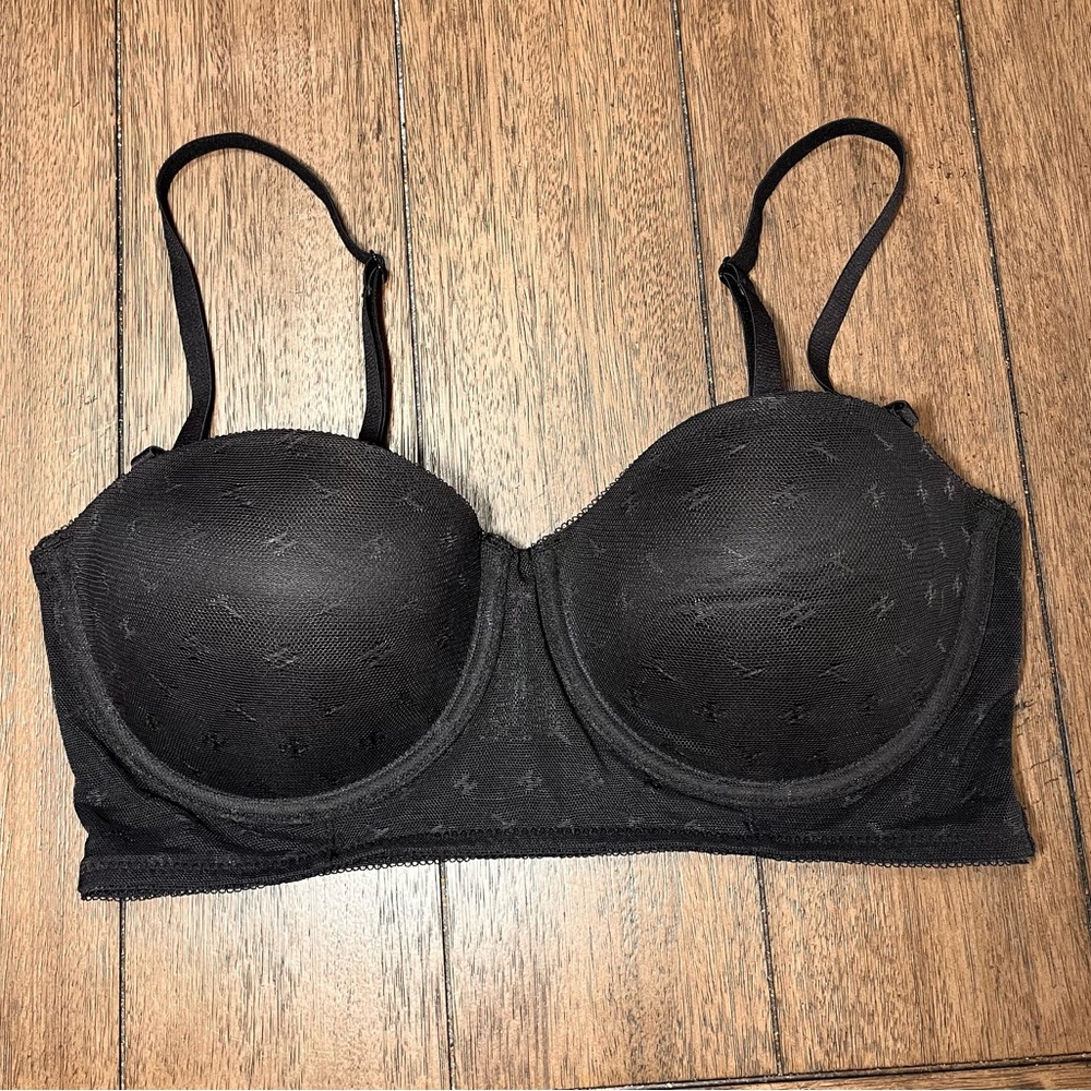 Tommy Hilfiger Longline Strapless Bra Black 34C Convertible Demi Bustier‎ Bundle - Picture 2 of 10